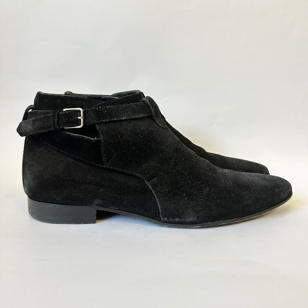 SAINT LAURENT Jodhpur Crop Ankle Boots Black Suede London 20